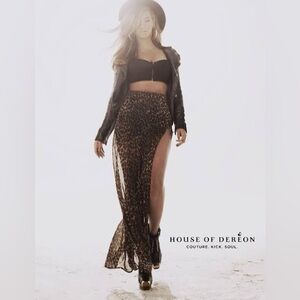 House of Dereon Cheetah Maxi skirt